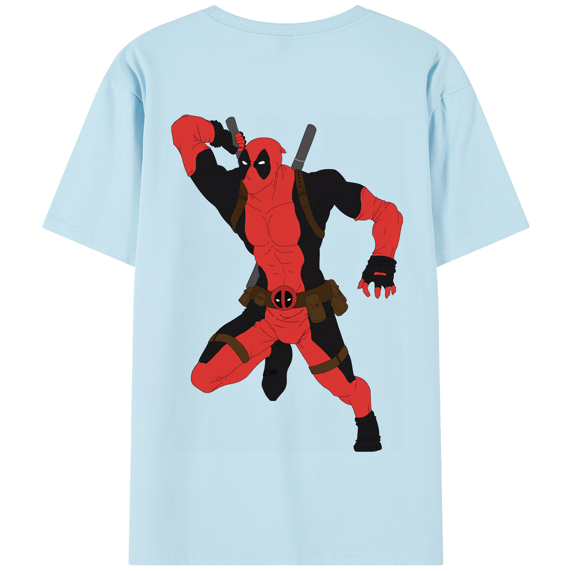 （画像用） Deadpool デッドプール 綿100％半袖Tシャツ（背面プリント）